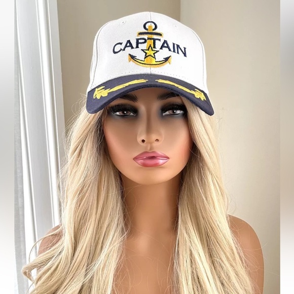 Embroidered Captain Anchor Nautical Yacht Sailor Sailing Navy Adjustable Hat New - Picture 2 of 10